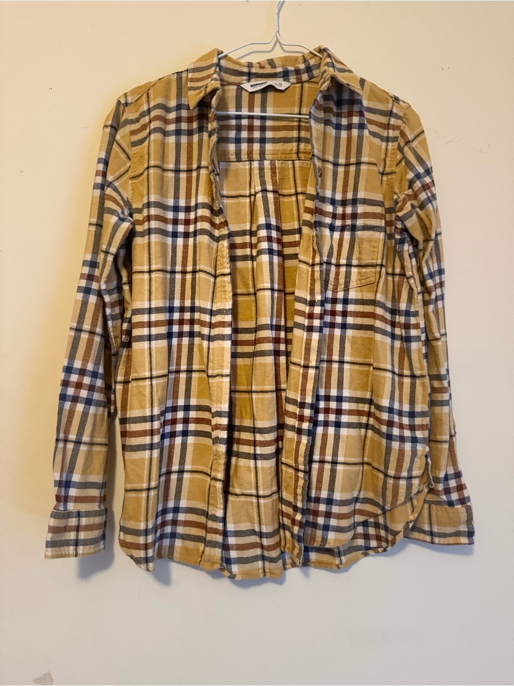 Women’s Yellow Plaid Button-Up Shirt